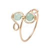 Round Natural Gemstone Finger Ring RJEW-TA00130-3