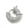 Brass Micro Pave Clear Cubic Zirconia Spring Ring Clasps KK-L228-42P-1