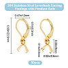 50Pcs 304 Stainless Steel Leverback Earring Findings with Pendant Bails STAS-BBC0001-52G-2