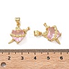 Brass Micro Pave Cubic Zirconia Pendants KK-F930-27B-G-3