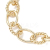 Brass Textured Oval Link Chain Bracelets for Women BJEW-JB12577-4