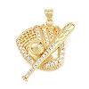 Brass Micro Pave Cubic Zirconia Pendants KK-Z145-06G-01-1