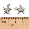 304 Stainless Steel Pendants. Starfish Charm STAS-A190-03P-3