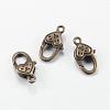 Tibetan Style Alloy Lobster Claw Clasps X-TIBE-T002-27AB-NR-1