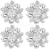 4Pcs 1-Hole Alloy Rhinestone Shank Buttons BUTT-GF0003-73-1