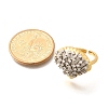 Brass Micro Pave Clear Cubic Zirconia Cuff Rings RJEW-U035-11GP-4