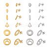48Pcs 12 Styles 201 Stainless Steel Stud Earring Findings EJEW-TA0001-06-2