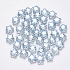 Transparent Spray Painted Glass Beads X-GLAA-R211-04-G02-1