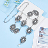 1pc Tibetan Style Alloy Flower Links Chains Belts for Women AJEW-HS0001-08-5