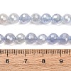 Electroplated Natural Agate Beads Strands G-B191-A07-6mm-16-5