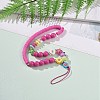 Round & Star Acrylic Beaded Mobile Phone Lanyard Wrist Strap HJEW-YW0001-03-7