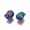 Rack Plating Rainbow Color Alloy Beads PALLOY-S180-347-3