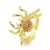 Rack Plating Brass Micro Pave Cubic Zirconia Spider Open Cuff Rings for Women RJEW-I104-24G-1