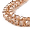 Electroplate Transparent Glass Beads Strands GLAA-C029-03A-07-3