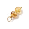 Natural Amber Round Pendants PALLOY-JF04990-5