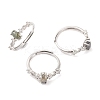 Horse Eye Natural Labradorite Adjustable Rings RJEW-Q817-02P-04-1