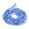 Transparent Electroplate Glass Beads Strands GLAA-F029-3mm-A07-2
