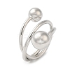 Rack Plating Brass Round Ball Cuff Rings RJEW-D015-02P-1