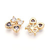 Brass Micro Pave Cubic Zirconia Charms KK-N261-94C-G-2