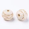 Unfinished Natural Wood European Beads WOOD-S057-009B-2