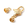 Brass Micro Pave Clear Cubic Zirconia Lobster Claw Clasps KK-U059-53G-2