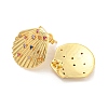 Rack Plating Brass Micro Pave Cubic Zirconia Stud Earring X-EJEW-C102-35G-02-2
