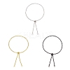 3Pcs 3 Colors Adjustable Stainless Steel Cable Chain Slider Bracelet Making AJEW-JB01232-1