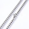 Non-Tarnish 304 Stainless Steel Box Chain Necklaces NJEW-F227-09P-03-2