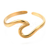 Ion Plating(IP) 304 Stainless Steel Sea Wave Cuff Rings LS-RJEW-N038-115LG-3