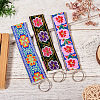 Polyester Floral Embroidered Jacquard Ribbon Keychain KEYC-TAC00045-6