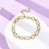 304 Stainless Steel Oval Link Chain Anklets AJEW-A057-12G-1