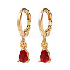 Brass Micro Pave Cubic Zirconia Teardrop Hoop Earrings EJEW-K309-18G-03-4