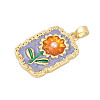 Brass Enamel Pendants KK-U068-13D-01G-2