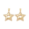 Brass Micro Pave Cubic Zirconia Pendants ZIRC-P106-39G-2