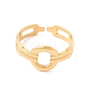 Ion Plating(IP) 304 Stainless Steel Cuff Ring RJEW-F121-05G-1