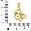 Rack Plating Brass Micro Pave Clear Cubic Zirconia Pendants KK-Z063-35G-3