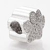 Brass Micro Pave Cubic Zirconia European Beads ZIRC-T002-101-4
