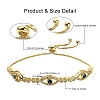 Horse Eye Cubic Zirconia Slider Bracelet BJEW-SZ0002-08A-2