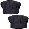 2Pcs Adjustable Polycotton Chef Hat AJEW-CN0002-25B-1