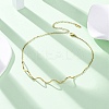 304 Stainless Steel Wave Shape Link Chain Necklaces for Women NJEW-S439-08G-1