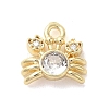 Marine Animal Theme Golden Brass Micro Pave Clear Cubic Zirconia Pendants KK-U031-01G-07-1