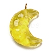 Transparent Resin Moon Pendants RESI-A026-01D-1