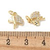 Brass Micro Pave Clear Cubic Zirconia Pendants KK-Q031-06G-3