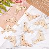 24Pcs Rubber Wood Carved Onlay Applique WOOD-FH0001-86-5