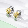 Brass Micro Pave Clear Cubic Zirconia Hoop Earrings EJEW-H158-19A-GP-1