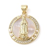 Brass Micro Pave Clear Cubic Zirconia Pendants KK-Q813-16G-G-1