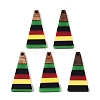 Jamaican Colour Epoxy Resin & Walnut Wood Pendants RESI-N039-122L-1