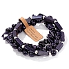 3Pcs Synthetic Blue Goldstone Bead Bracelet  Sets for Men PW-WG3CBCD-07-1