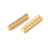 Brass Micro Pave Clear Cubic Zirconia Spacer Bars KK-Z149-03G-2