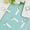 20Pcs 201 Stainless Steel Blank Pendant Keychain KEYC-SC0001-62C-3